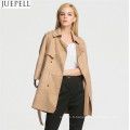 Automne En Plein Air Nouvelle Femmes Coréennes Long Manteau Double Breaste Suede Trench Manteau Manches Femmes En Cuir Veste Manteau